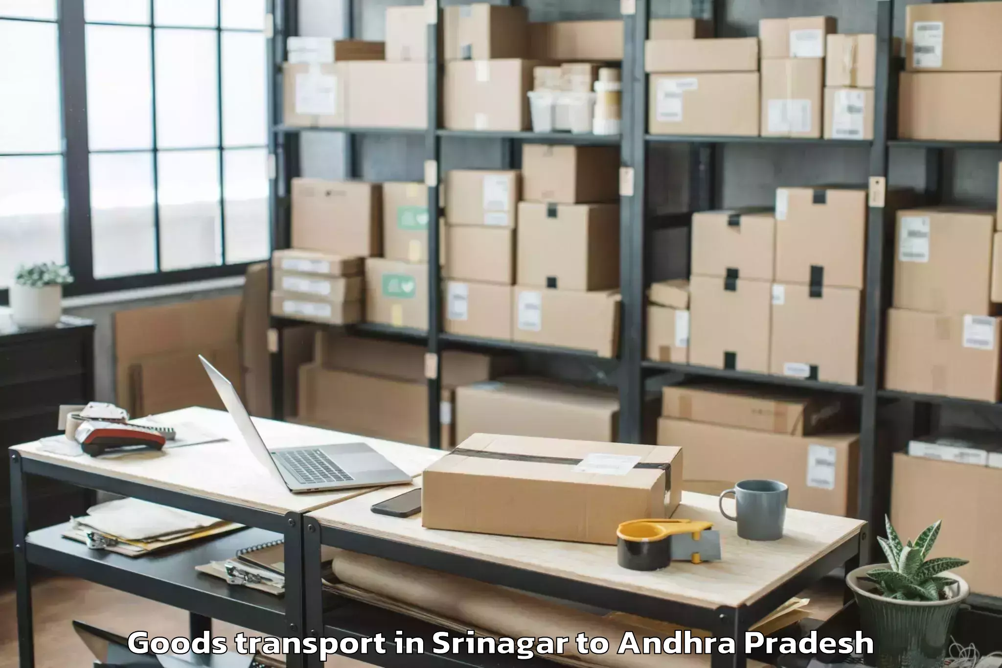 Book Srinagar to Simhadri Puram Goods Transport